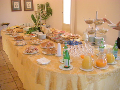 Breakfast, at 8, at the Villa Favorita.